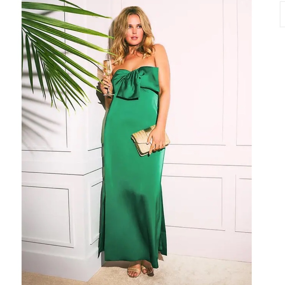 NWT LILLY PULITZER Carlynn Strapless Maxi Dress - Fiddle Leaf Green
